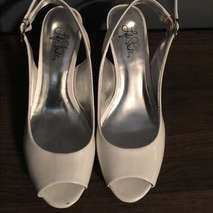 White open back pumps sz8